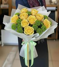 Букет цветов из:  Хризантемы и Розы в Грязовце