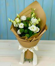 Букет цветов из:  Хризантемы и Лизиантусы #REPLACE_PRED# Грязовце