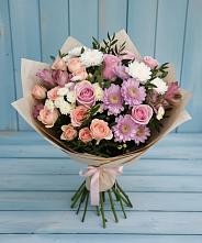 Букет цветов из:  Хризантемы, Розы и Альстромерии в Грязовце